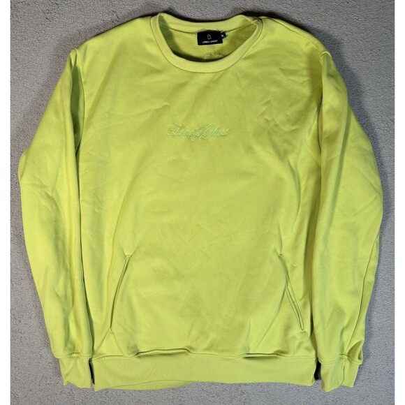 Lonely Ghost Size Medium Lime Green Long Sleeve Pullover Pickleball Sweater USA - Picture 1 of 11